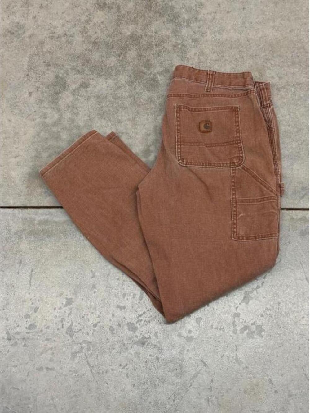 vintage carhartt brown double knee straight leg cargo pants size 12 WOMENS